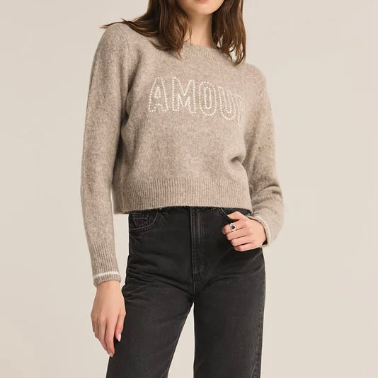 Z Supply Amour Milan Sweater-heather taupe