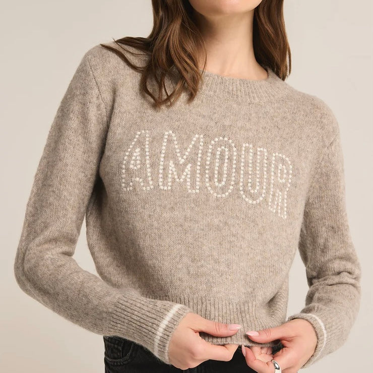 Z Supply Amour Milan Sweater-heather taupe