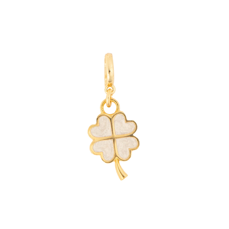 White Enamel Flower Charm