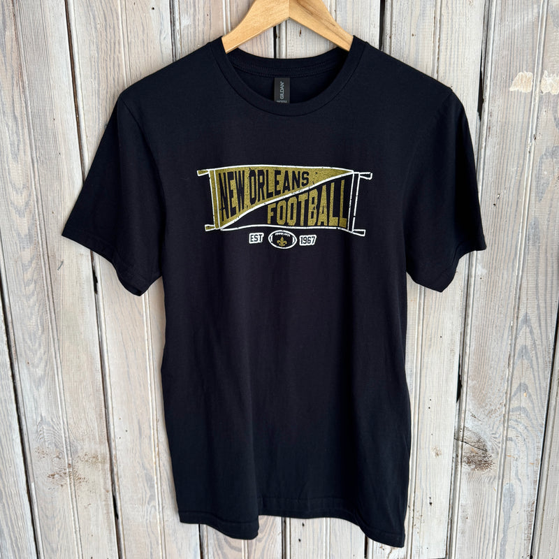Football Pennant Unisex Tee-black