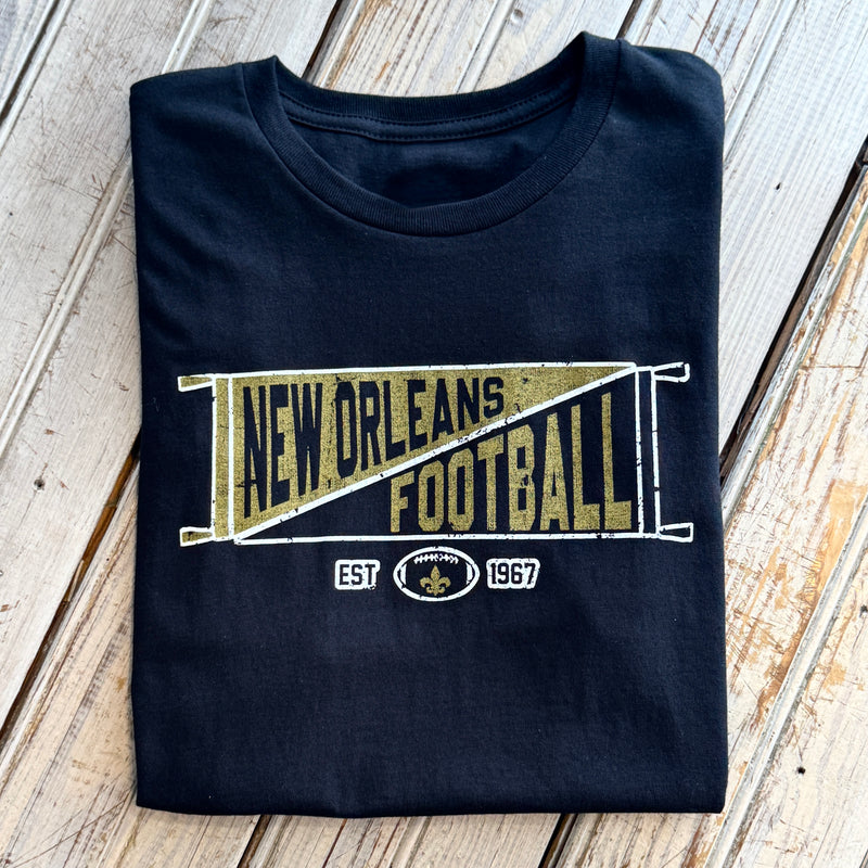 Football Pennant Unisex Tee-black