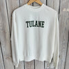 JT x Tulane Varsity Long Sleeve Ribbed-white