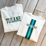 JT x Tulane Varsity Long Sleeve Ribbed-white
