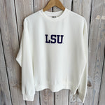 JT x LSU Varsity Long Sleeve Ribbed-white