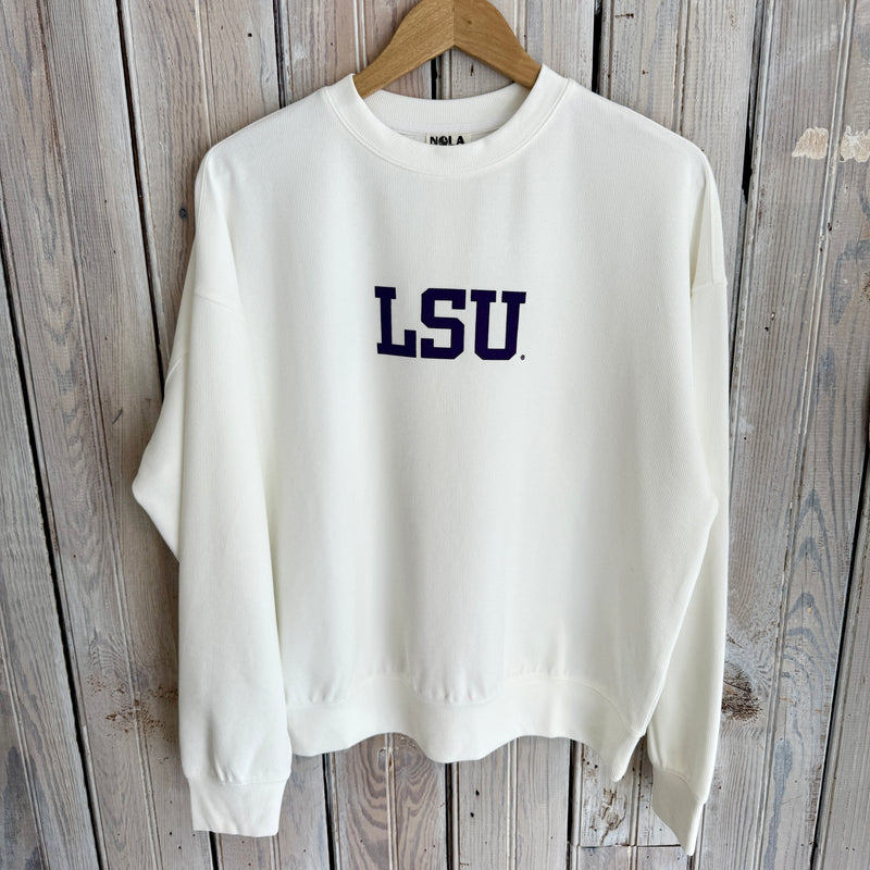 JT x LSU Varsity Long Sleeve Ribbed-white