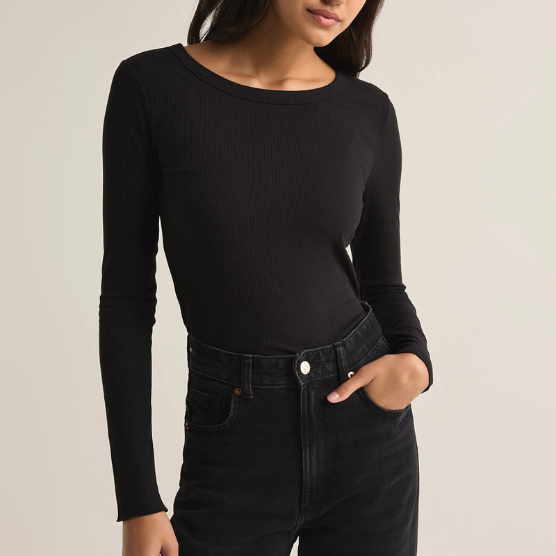 Z Supply Variegated Top-black