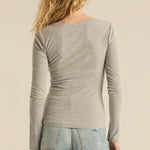 Z Supply Variegated Top-classic heather grey