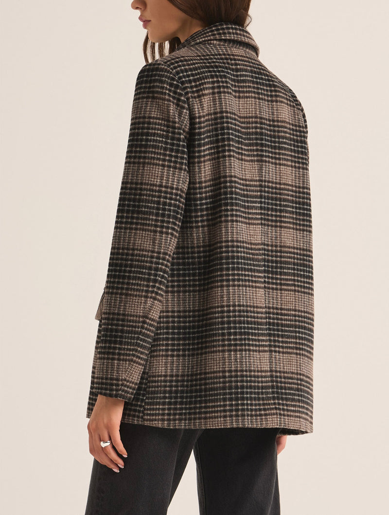 Z Supply Kingston Plaid Blazer-latte