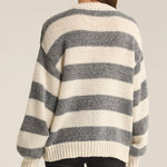 Z Supply Anders Stripe Sweater-classic heather grey