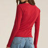 Z Supply Sirena Rib Long Sleeve Tee-haute red