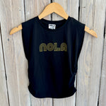 Mono Nola Ruched Tank-black & gold