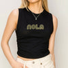 Mono Nola Ruched Tank-black & gold