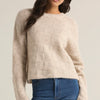 Z Supply Delila Check Sweater-light oatmeal heather