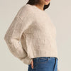 Z Supply Delila Check Sweater-light oatmeal heather