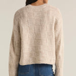 Z Supply Delila Check Sweater-light oatmeal heather