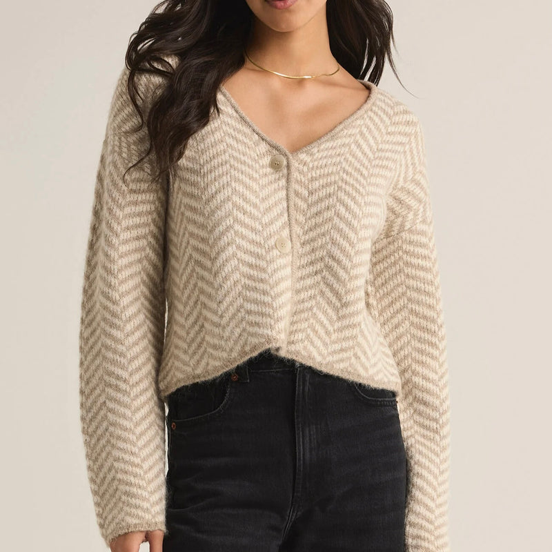 Z Supply Noemi Herringbone Cardigan-sea salt