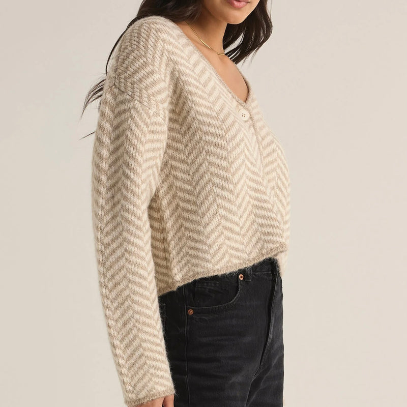 Z Supply Noemi Herringbone Cardigan-sea salt