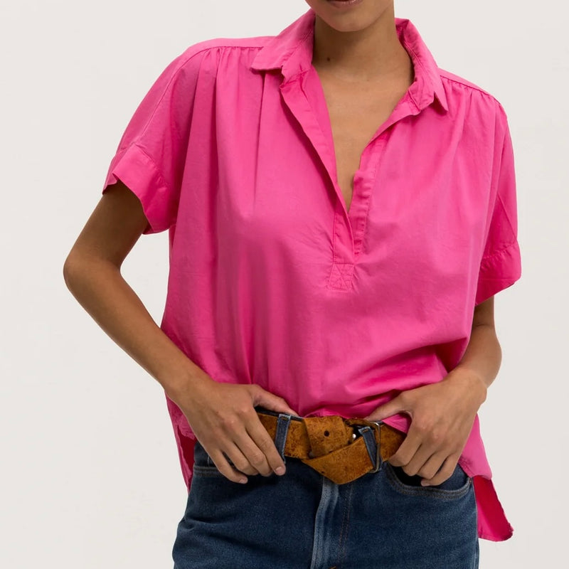 Cali Dreaming Motley Blouse- Flamingo