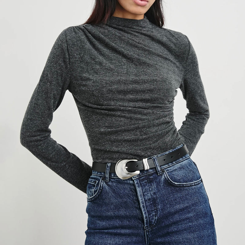 Rails Joelle Long Sleeve Top-charcoal