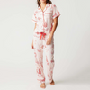 Katie Kime Holiday Toile Pajama Pant Set-pink/red