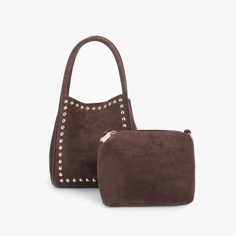 Remi/Reid Hollace Mini Studded Suede-chocolate
