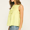 Strut & Bolt Pintuck Linen Sleeveless Top-butter