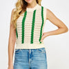 Strut & Bolt Crochet Sleeveless Top-emerald