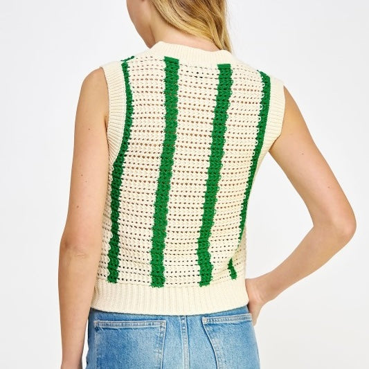 Strut & Bolt Crochet Sleeveless Top-emerald