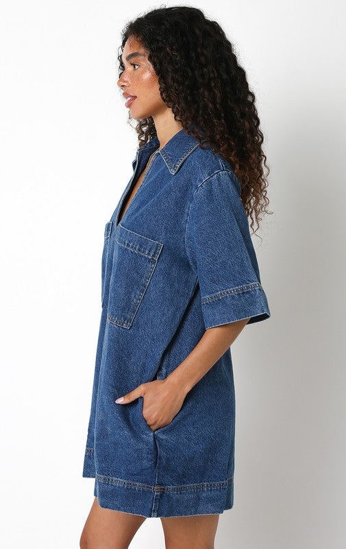 Ava Denim Mini Dress Denim / S
