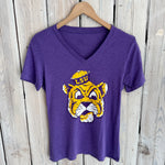 JT x LSU Sailor Mike W's V-Neck-purple