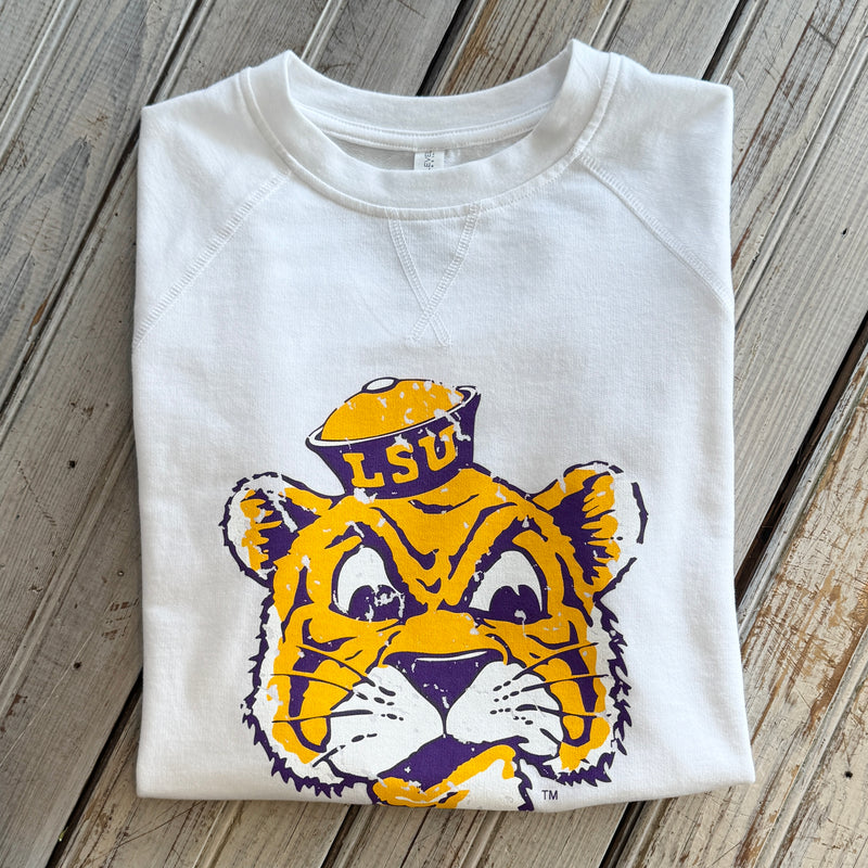 JT x LSU Sailor Mike Unisex Raglan-white