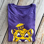 JT x LSU Sailor Mike W's V-Neck-purple