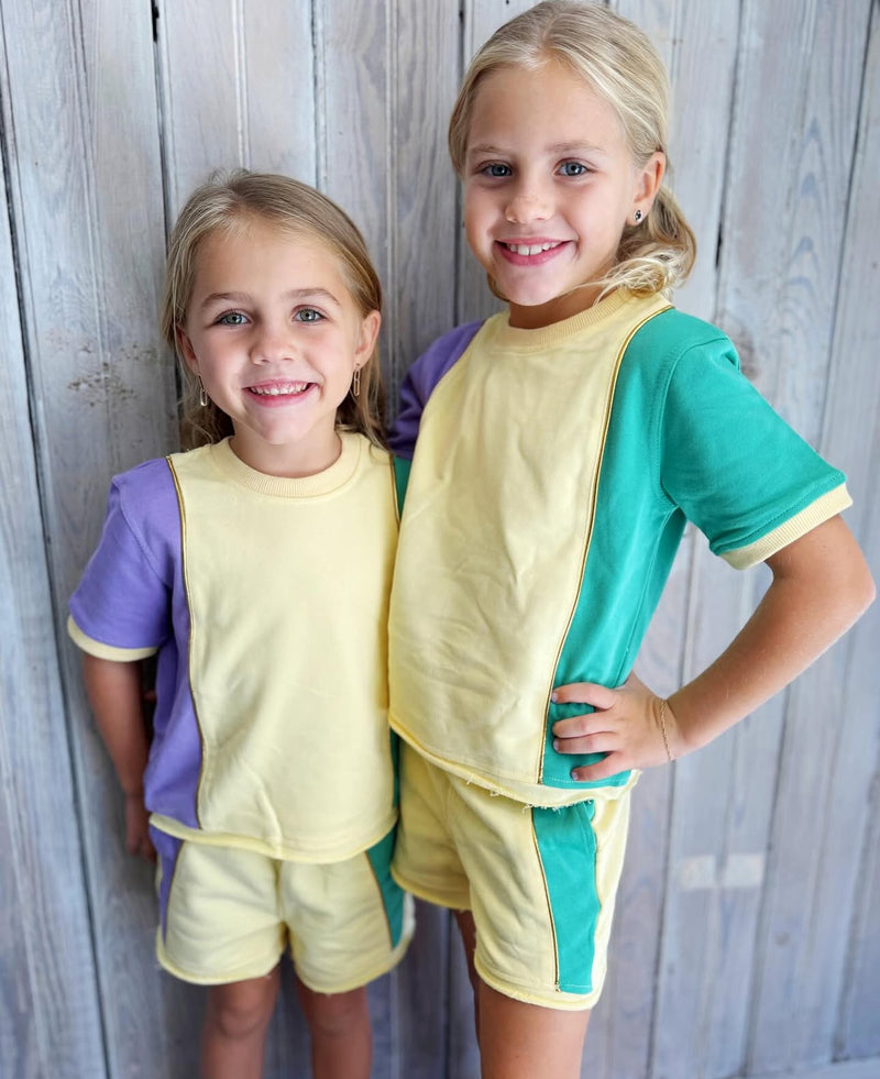 Kids Colorblock Set- mardi gras