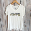 NO Football "O" FDL Specialty VNeck-white