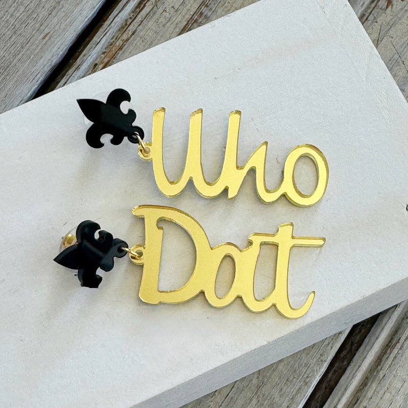 Who Dat Acrylic Earrings