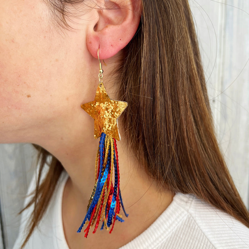 Pelicans Star Earrings - Fringe