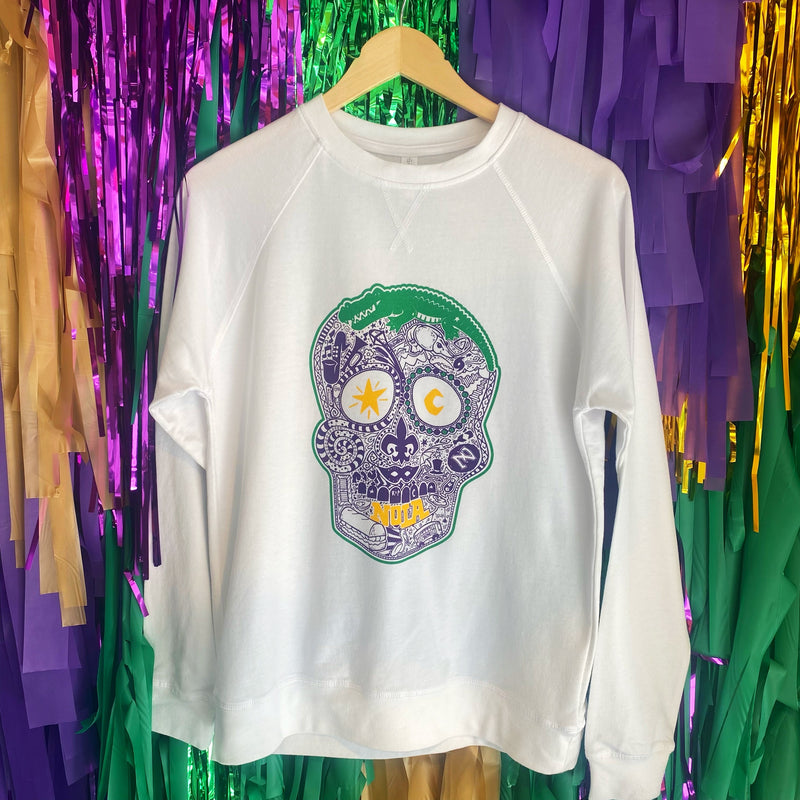 MG Nola Skull Sweatshirt-white