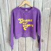 Chicka-D Corded Boxy Heather Pullover-purple