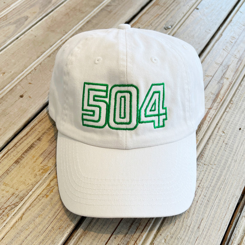 504 Hat-white/green