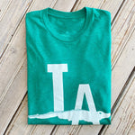 LA Gator Tee-dark green/white