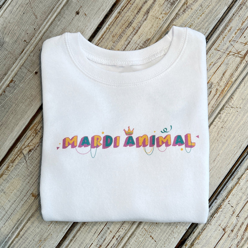 Mardi Animal Kids Sweatshirt-white