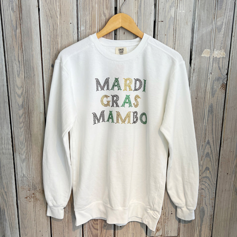 Mardi Gras Mambo Sweatshirt-white