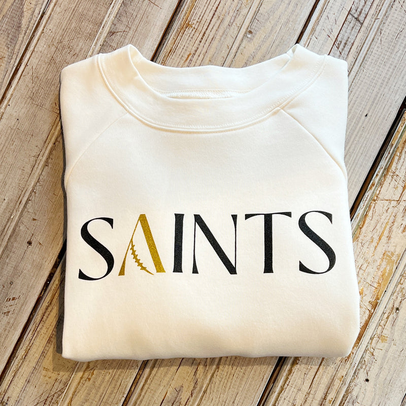 Saints "A" Football Crop Sweatshirt-white