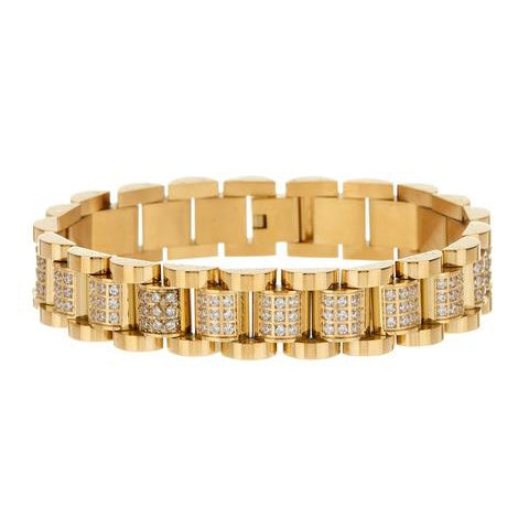 Luv AJ Pave Timepiece Bracelet-gold