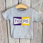 Two Tone Tigers Kids Tee- heather grey