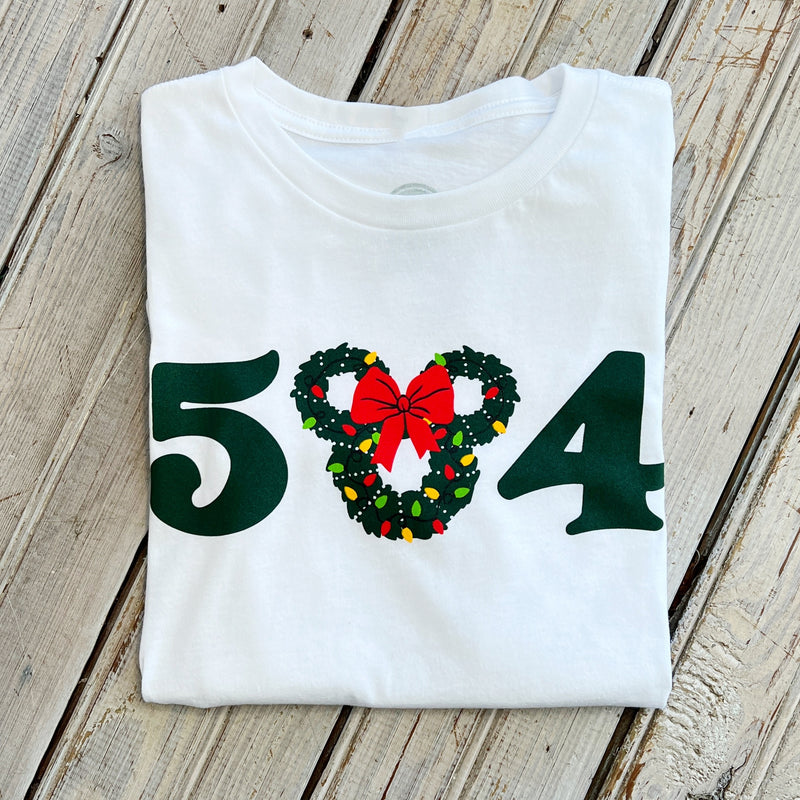 Christmas Mickey 504 Women's Crew-white