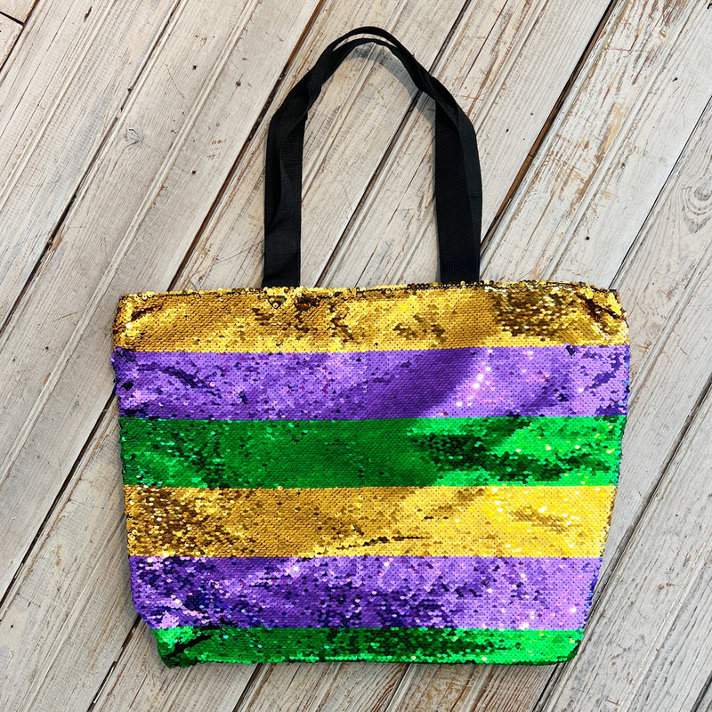 Mardi Gras Sequin Tote