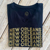 New Orleans x 5 Specialty VNeck-blk/gld