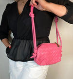 AC Braided Shoulder Bag-pink