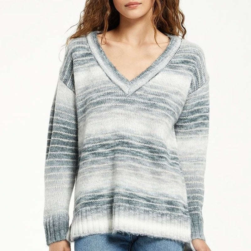 Z Supply Autumn Stripe VNeck Sweater-dsi